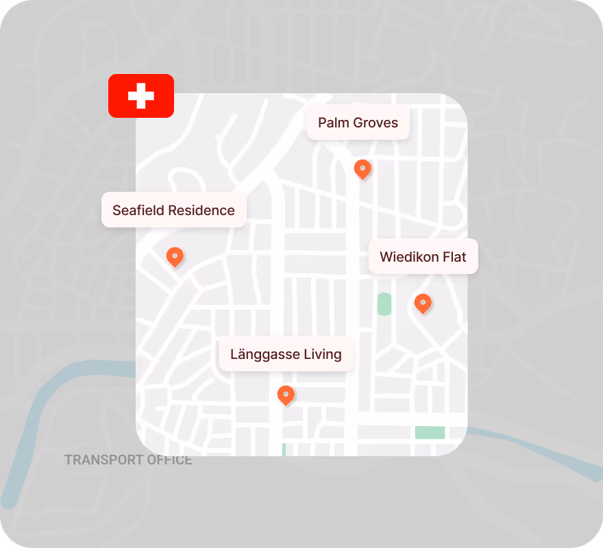 Map showing available flat listings in Zurich